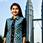 **

A professional businesswoman in a modest batik dress, standing confidently in front of the Petronas Twin Towers in Kuala Lumpur, fully clothed, appropriate attire, safe for work, perfect anatomy, natural proportions, professional photography, high quality.

**